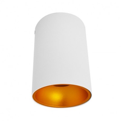 Support de Spot Saillie GU10 (sans ampoule) Cylindre Blanc / Doré
