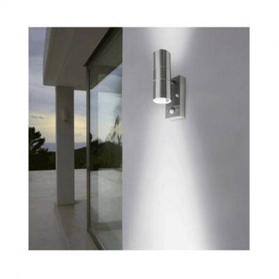 Applique Murale GU10 x 2 + Détecteur Inox 316 L