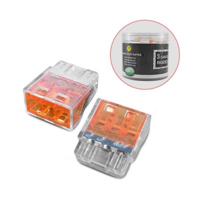 Connecteurs rapides 3 fils rigides boite 100pcs