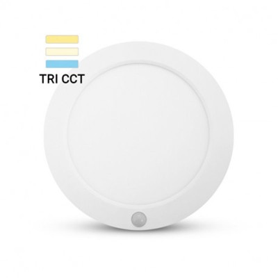 Plafonnier LED Blanc Ø230 18W CCT + Détecteur IR
