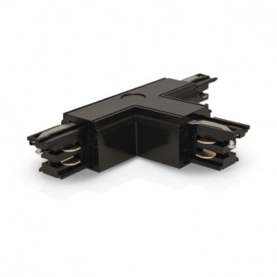Connecteur Triphasé Forme T Circuit Extérieur Gauche Noir