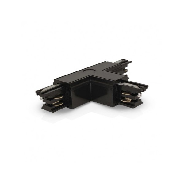 Connecteur Triphasé Forme T Circuit Extérieur Gauche Noir