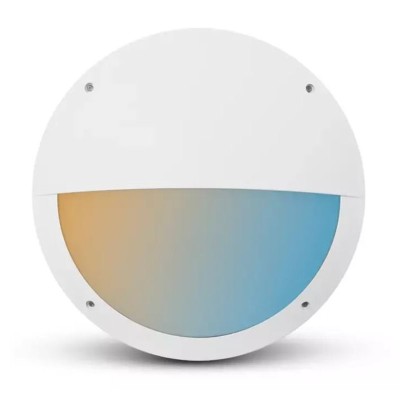 LED Hublot Ø300mm Asymétrique Blanc + Détecteur RF préavis d'extinction 20W CCT IP65
