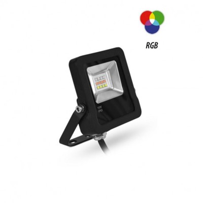 Projecteur Extérieur LED Noir 10W RGB IP65 + Télécommande RF