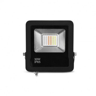 Projecteur Extérieur LED Noir 30W RGB IP65 + Télécommande RF