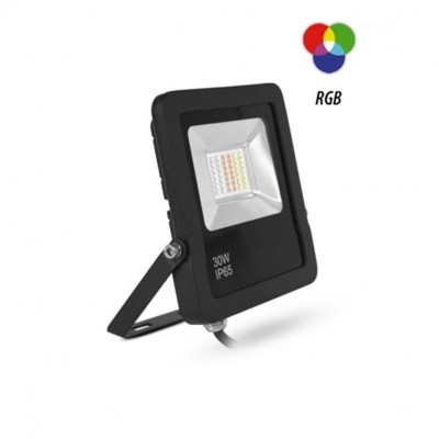 Projecteur Extérieur LED Noir 30W RGB IP65 + Télécommande RF