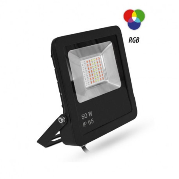 Projecteur Extérieur LED Noir 50W RGB IP65 + Télécommande RF