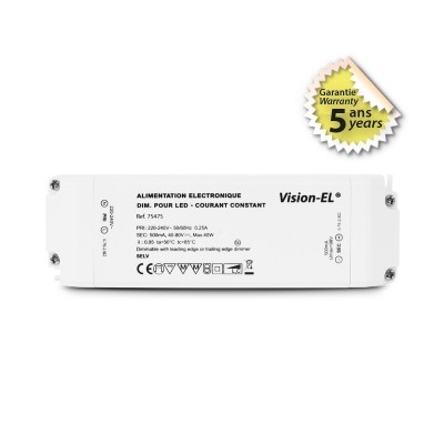 Alimentation pour LED 40-80VDC 40W Dimmable Coupure de phase