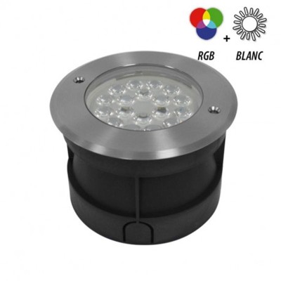 Spot LED Encastrable Sol Rond 9W RGB+CCT Inox 304