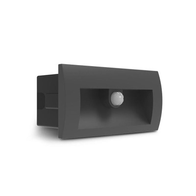 Spot encastrable LED balise 70 x 140 mm 6,5W Rectangle 3000K IP65 + Détecteur IR