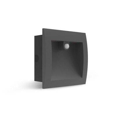 Spot encastrable LED balise 140 x 140 mm 6,5W Rectangle 3000K IP65 + Détecteur IR