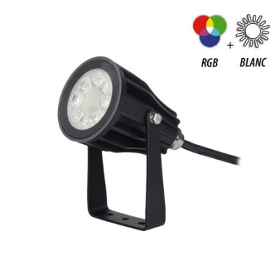 Projecteur Exterieur LED Noir 230V 6W RGB+Blanc CCT IP65