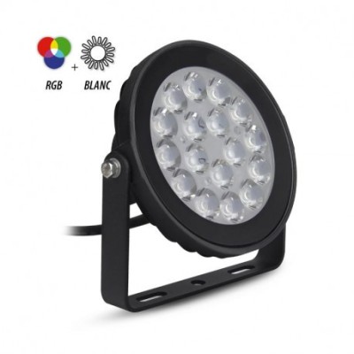 Projecteur Extérieur Noir 230V 9W RGB + Blanc CCT IP66