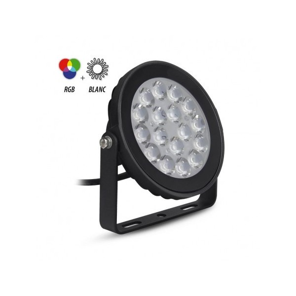 Projecteur Extérieur Noir 230V 9W RGB + Blanc CCT IP66