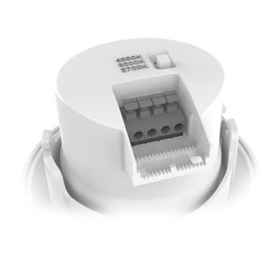 Downlight LED CCT BBC 8W 2700/3000/4000K Gradable blanc + Détecteur