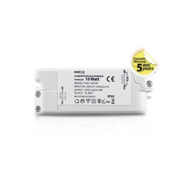 Alimentation pour LED 10W 12V DC
