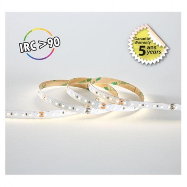 Bandeau LED 4000K 5 m 120 LED/m 10W/m IP20 - 24V - IRC90 - Garantie 5 ans