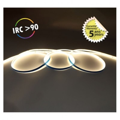 Bandeau LED COB 3000K 5 m 320 LED/m 9W/m IP20 - 24V - Garantie 5 ans