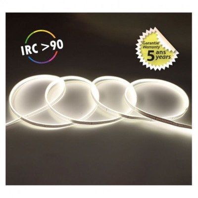 Bandeau LED COB 4000K 5 m 320 LED/m 9W/m IP65 - 24V - Garantie 5 ans