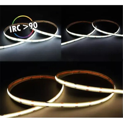 Kit tout-en-un Bandeau LED COB Dimmable CCT 5 m 608 LED/m 93w IP20 - 24V