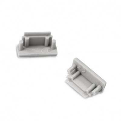Terminaisons Grises pour Profile Plat Pack de 2