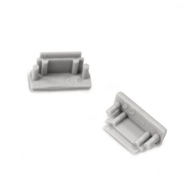 Terminaisons Grises pour Profile Plat 14,4mm Pack de 2