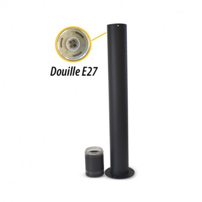 Potelet E27 Gris Anthracite Rond IP44