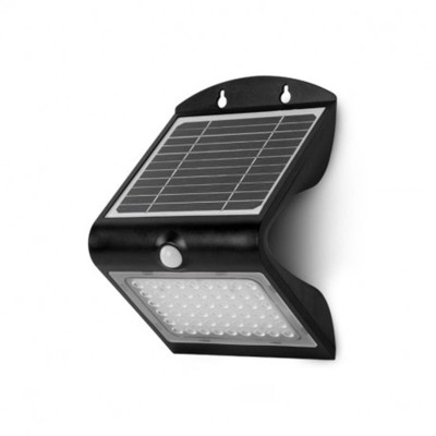 Applique Murale LED Solaire 4W 4000K Noir + Détecteur