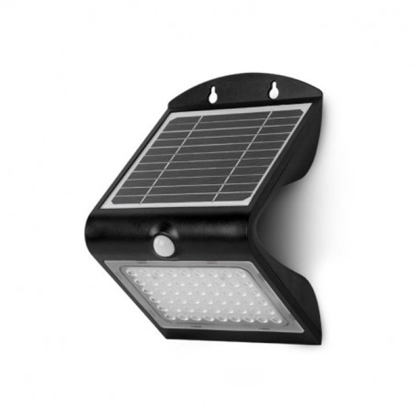 Applique Murale LED Solaire 4W 4000K Noir + Détecteur