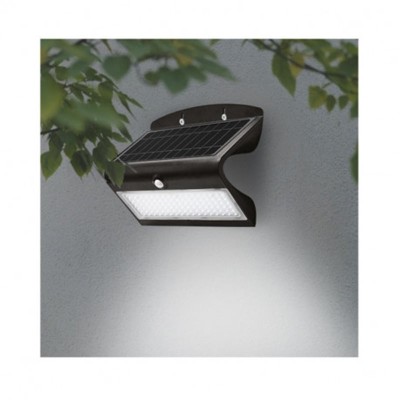 Applique Murale LED Solaire 8W 4000K Noir + Détecteur
