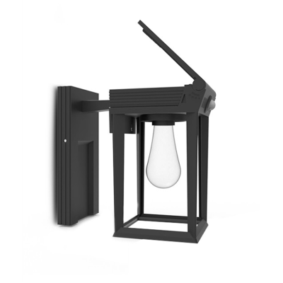 Applique Murale Noir E27 Solaire + Détecteur IR
