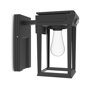 Applique Murale Noir E27 Solaire + Détecteur IR