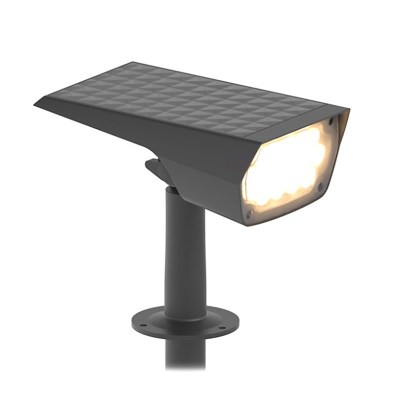 Projecteur Piquet LED Solaire Carré 2W 3000K Noir 480 mm IP65