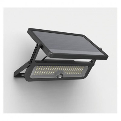 Projecteur Exterieur LED Solaire Noir 8W 3000K IP65 + Détecteur IR + Télécommande