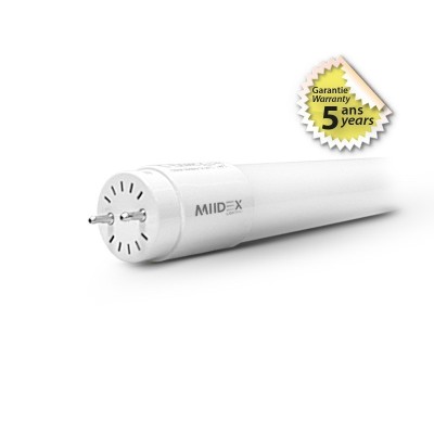 Tube LED T8 18W 4000K 1500 mm P/N même côté + Starter - GARANTIE 5 ANS